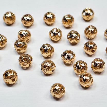 [E128] 4mm Pierced Spacer Beads (Gold/Silver Plated)