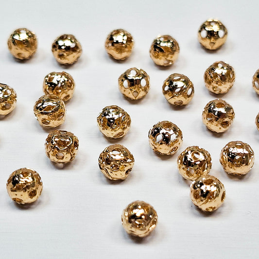 [E128] 4mm Pierced Spacer Beads (Gold/Silver Plated)