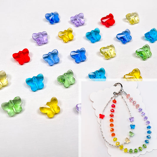 🦋[B131] Iridescent Wings (8mm Glass)
