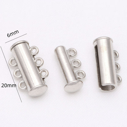 New!🆕[E389] 20mm Brass Multi Loop Cylinder Magnetic Slide Clasp