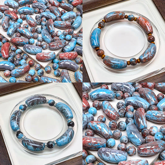 New!🆕[B513] Sky‑Ember Cradle (11*25mm Half Bangle Beads)