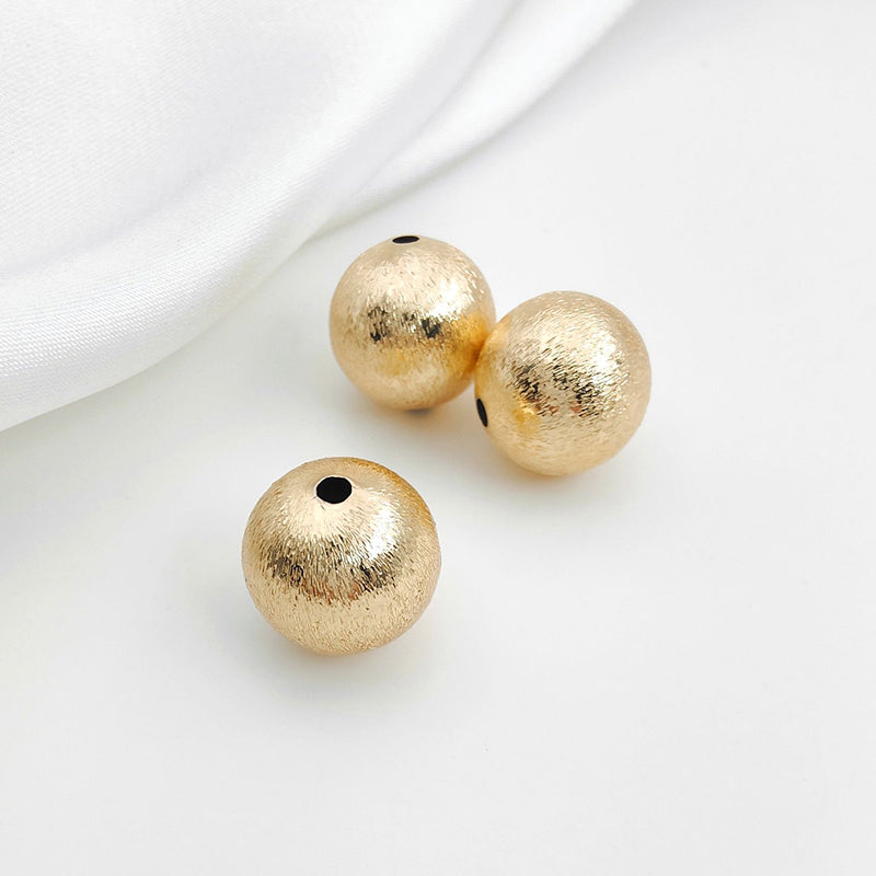 🆕[E359] 10mm Brass Brushed Round Spacer Beads