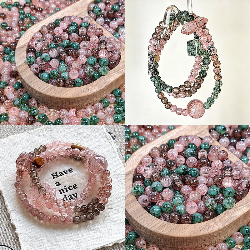 New!🆕[B489] Mossy Blush (6mm,Glass)