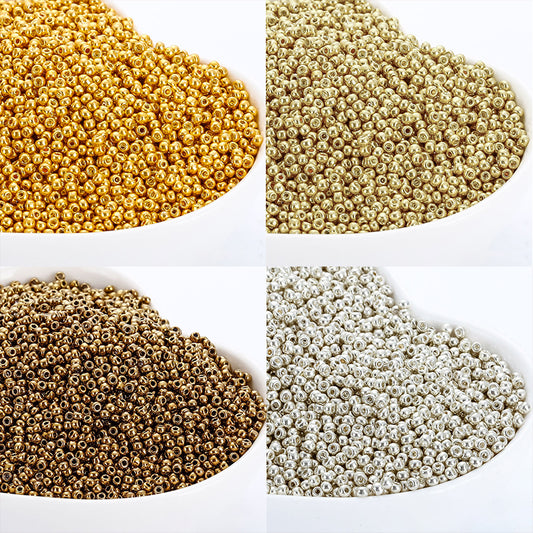 [S164] 2mm Glass Metallic Color Seed Beads