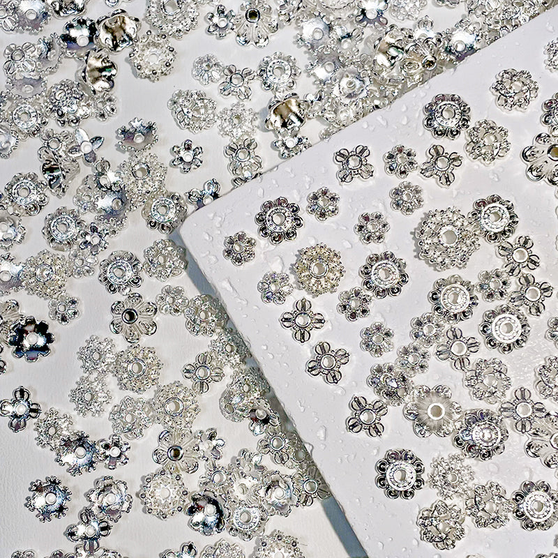 [E120] Gold/Silver Plated Alloy Flower Spacers
