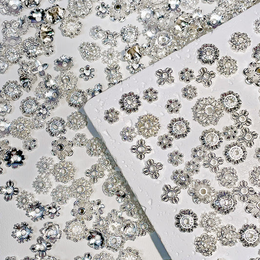 [E120] Gold/Silver Plated Alloy Flower Spacers