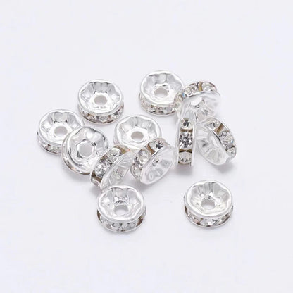 New!🆕[E140] Rhinestione-embellished Rondelle Spacers