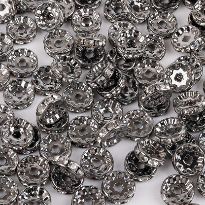 New!🆕[E140] Rhinestione-embellished Rondelle Spacers