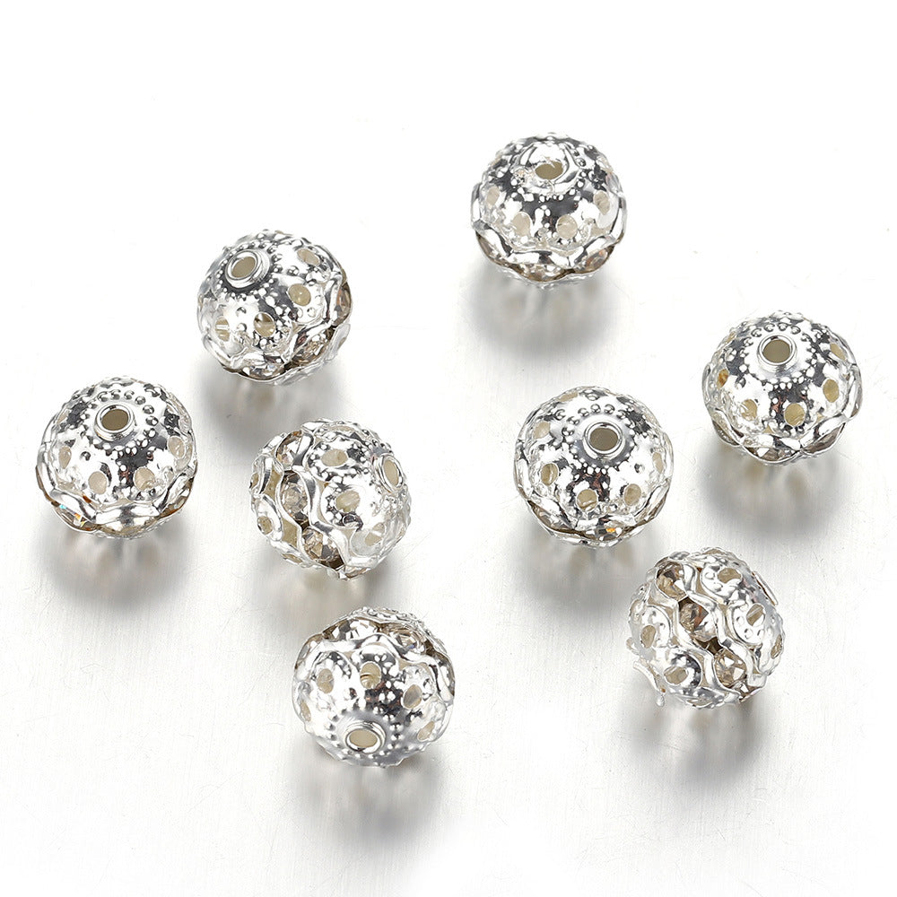 New!🆕[E141] 8mm Rhinestione-embellished Spacer Bead