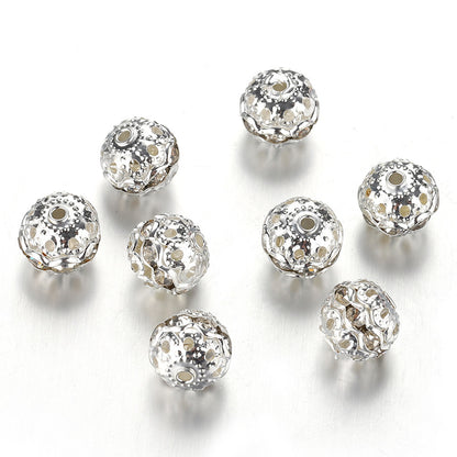 New!🆕[E141] 8mm Rhinestione-embellished Spacer Bead