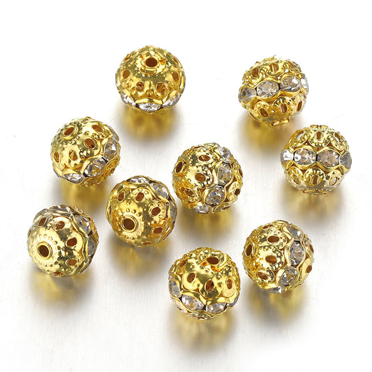 New!🆕[E141] 8mm Rhinestione-embellished Spacer Bead