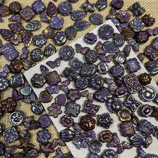 New!🆕🏛️[B170] Antique Purple Glass Beads Charms