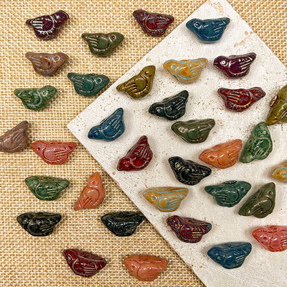 🐦[B184] Vintage Bird Glass Beads