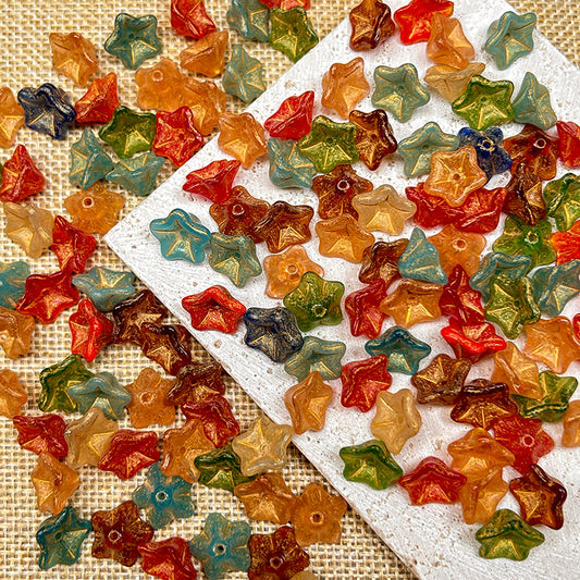 🌺[B185] Vintage Morning glory Glass Beads