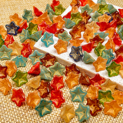 🌺[B185] Vintage Morning glory Glass Beads