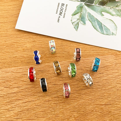 [E140] Rhinestione-embellished Rondelle Spacers