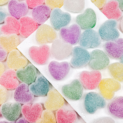 💛💜🩷New!🆕[B190] Acrylic Fluffy Heart Beads