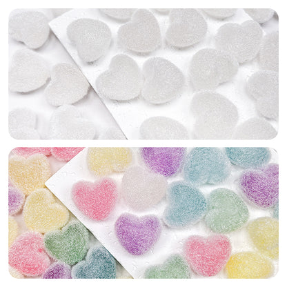 💛💜🩷New!🆕[B190] Acrylic Fluffy Heart Beads
