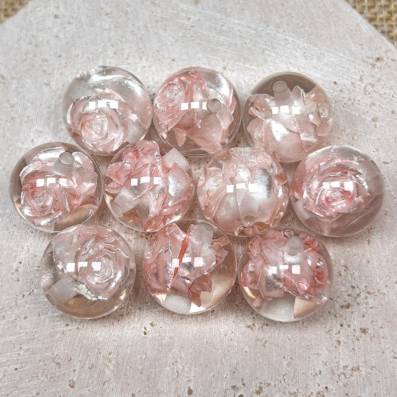🌹New!🆕[B214] 16mm Rose Resin Beads Charms