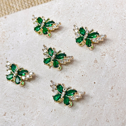 🦋New!🆕[E165] Cubic Zirconia Copper Butterfly Charm With Multiple Holes