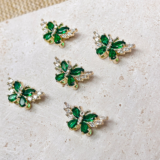 🦋New!🆕[E165] Cubic Zirconia Copper Butterfly Charm With Multiple Holes