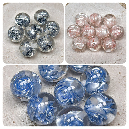 🌹New!🆕[B214] 16mm Rose Resin Beads Charms