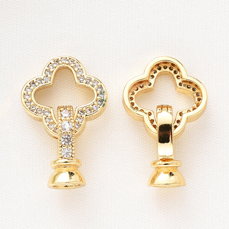 🍀New!🆕[E163] Diamond Clover Clasp (Copper)