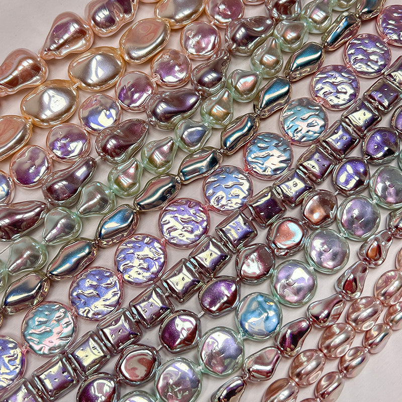 New!🆕[B235] Mirror-Luster Baroque Beads, Akoya-Style Glass Pearls