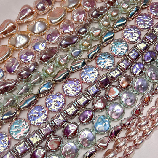 New!🆕[B235] Mirror-Luster Baroque Beads, Akoya-Style Glass Pearls