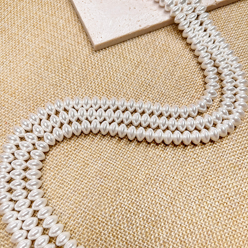 🦪New!🆕[B237] 5*8mm UFO-Shaped Glass Pearls