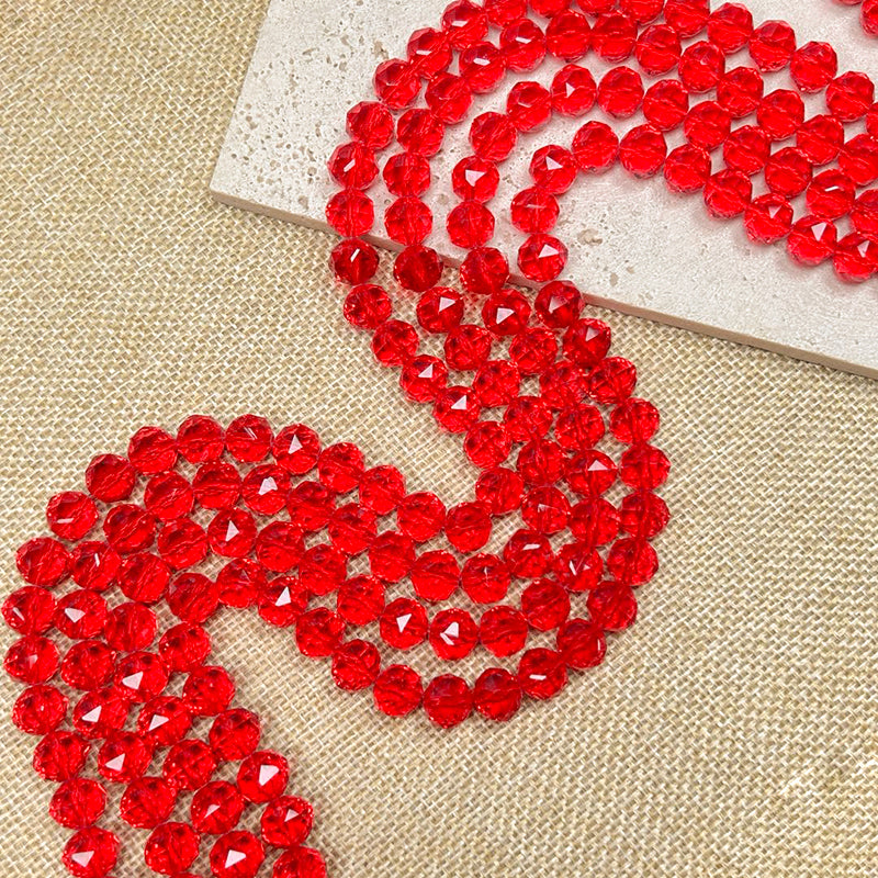 Sale🔥[B238] Red Glass Crystal Beads String