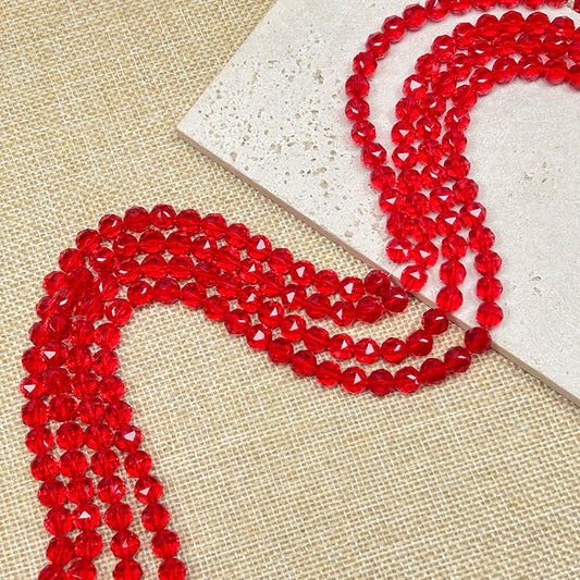 Sale🔥[B238] Red Glass Crystal Beads String