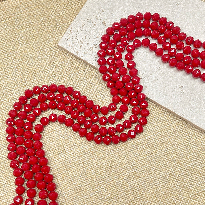 Sale🔥[B238] Red Glass Crystal Beads String