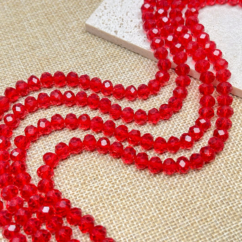 Sale🔥[B238] Red Glass Crystal Beads String