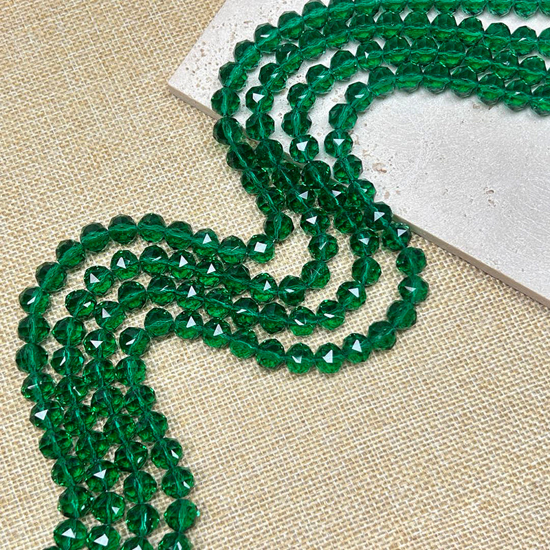Sale🔥[B239] Emerald Green Glass Crystal Beads String