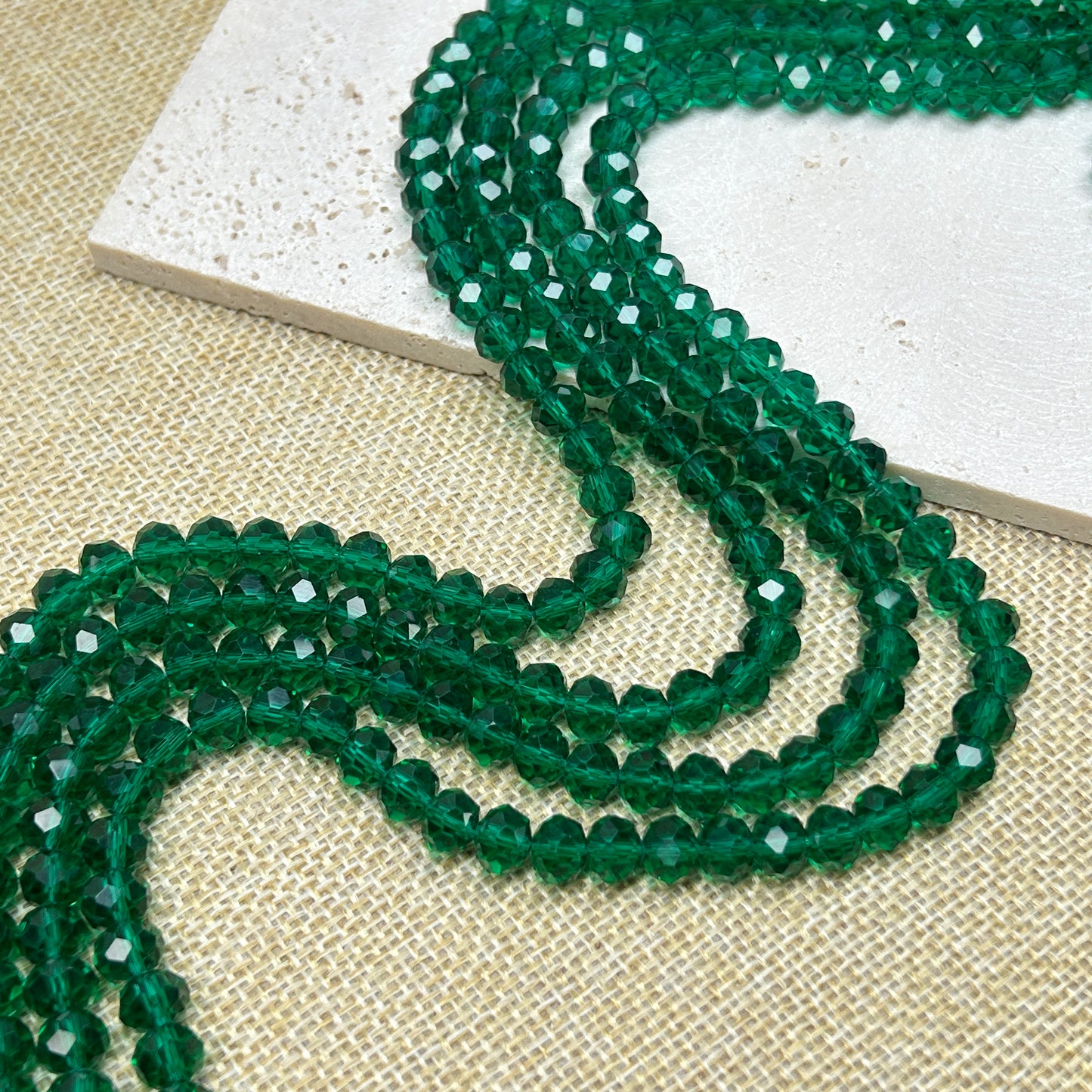 Sale🔥[B239] Emerald Green Glass Crystal Beads String