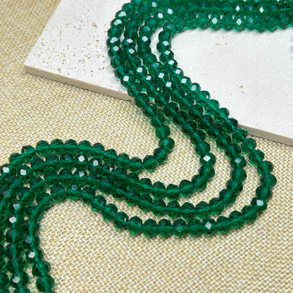 Sale🔥[B239] Emerald Green Glass Crystal Beads String