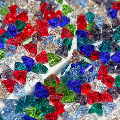 New!🆕[S265] 8mm Faceted Triangle Glass Crystal Beads