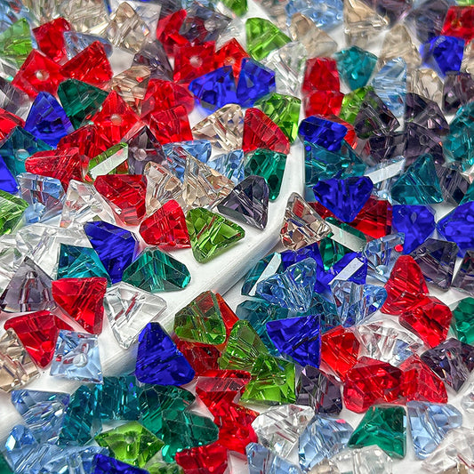New!🆕[S265] 8mm Faceted Triangle Glass Crystal Beads