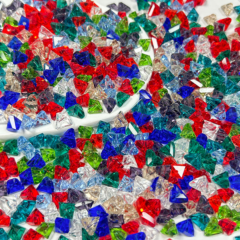 New!🆕[S265] 8mm Faceted Triangle Glass Crystal Beads