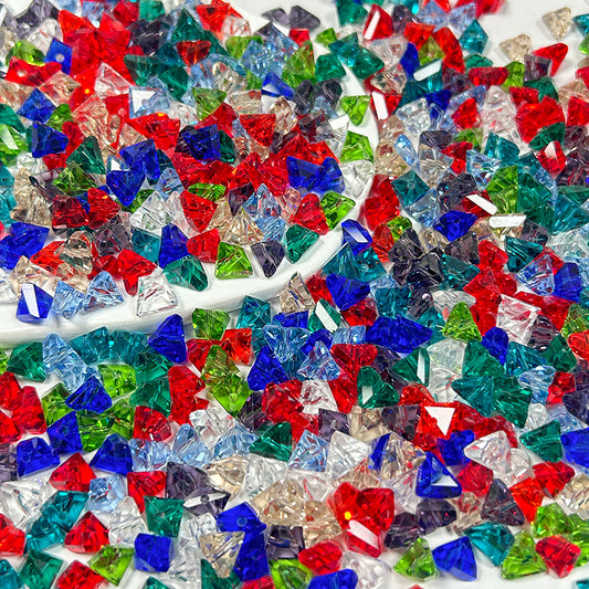 New!🆕[S265] 8mm Faceted Triangle Glass Crystal Beads