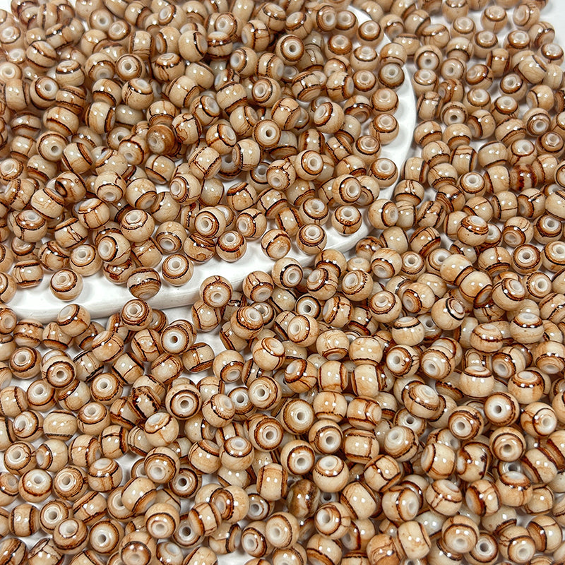 New!🆕Sale[B248] 6mm Wood Color Glass Beads