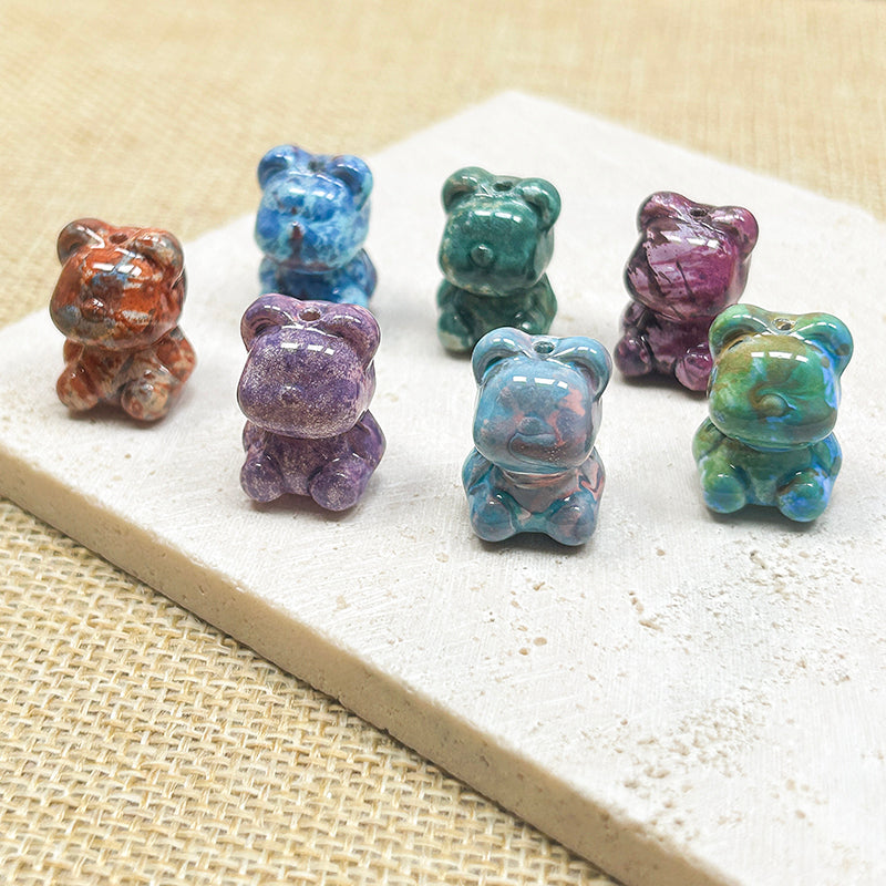 🧸New!🆕[B246] Bear Glass Beads