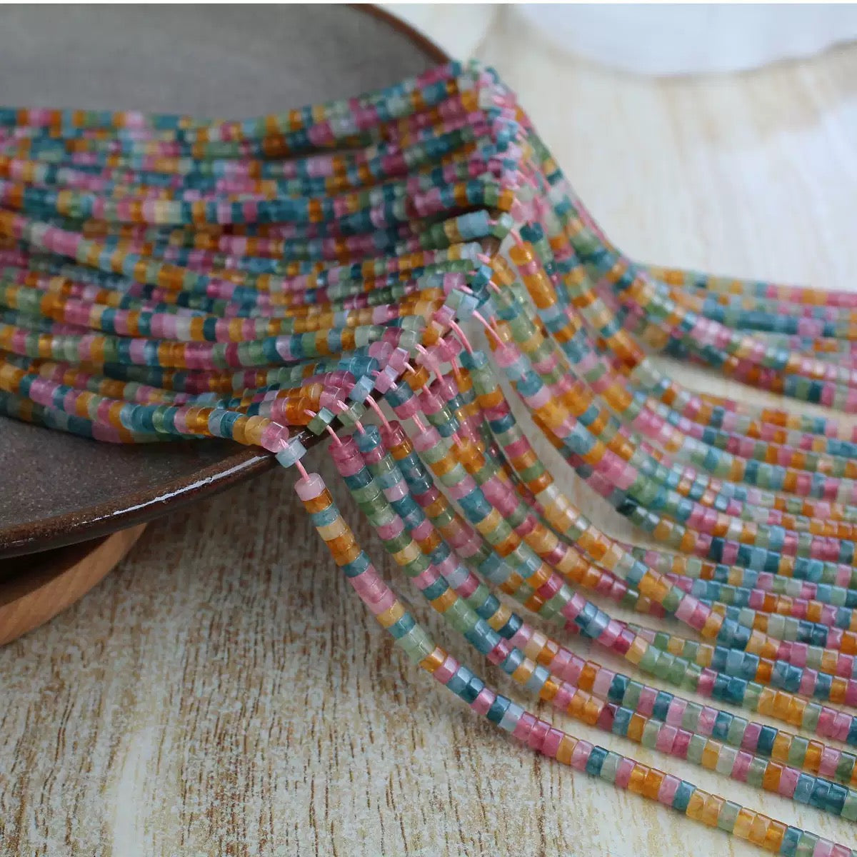 Sale🔥[B217] 2*4mm Nature Crystal/Stone Rondelle Beads Strings