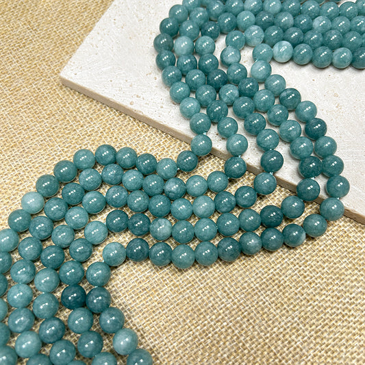 New!🆕[B250] 8mm Natrural Blue Chalcedony Beads String