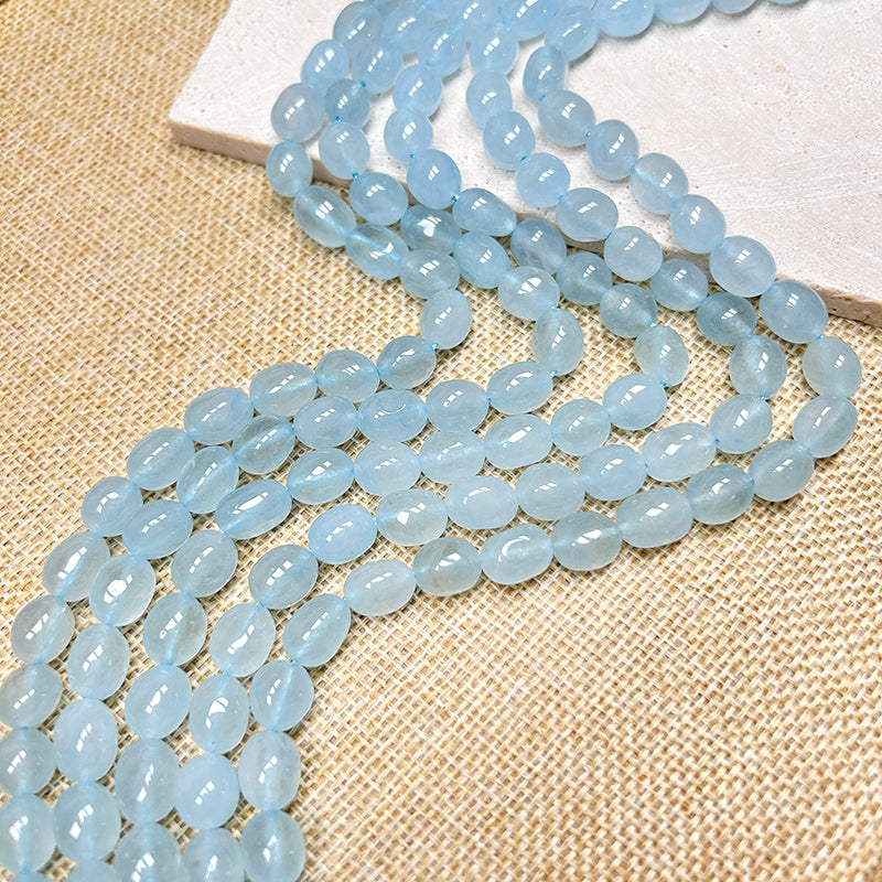 New!🆕[B251] Pestal Blue Chalcedony Beads (Natrural Stone,Crystal)