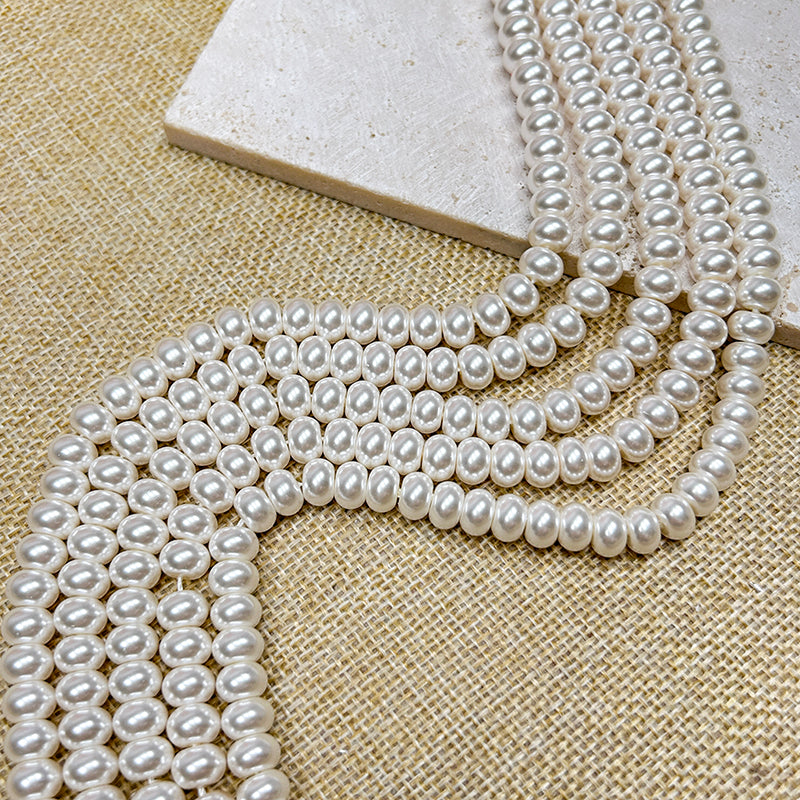 🍩New!🆕[B253] 6*8mm Donut-Shaped Glass Pearls