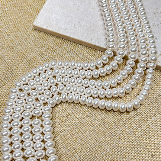 🍩New!🆕[B253] 6*8mm Donut-Shaped Glass Pearls