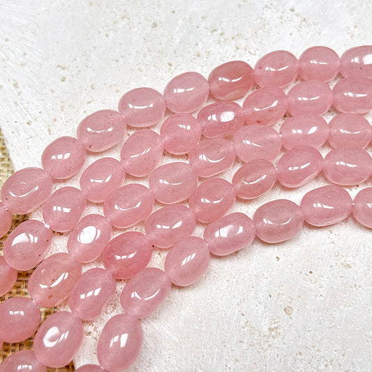 New!🆕[B271] Pink Chalcedony Beads (Natrural Stone,Crystal)