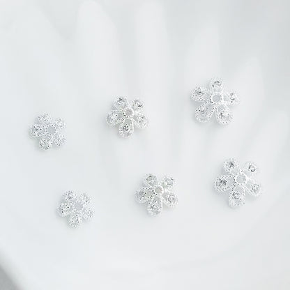 🌸New!🆕[E192] Zircon Setting Copper Flower Spacer